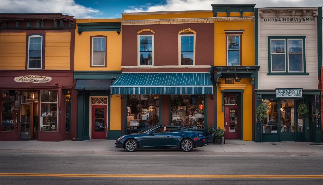 A photo of charming storefronts and colorful buildings in downtown Salida, capturing the bustling atmosphere and diverse cityscape.