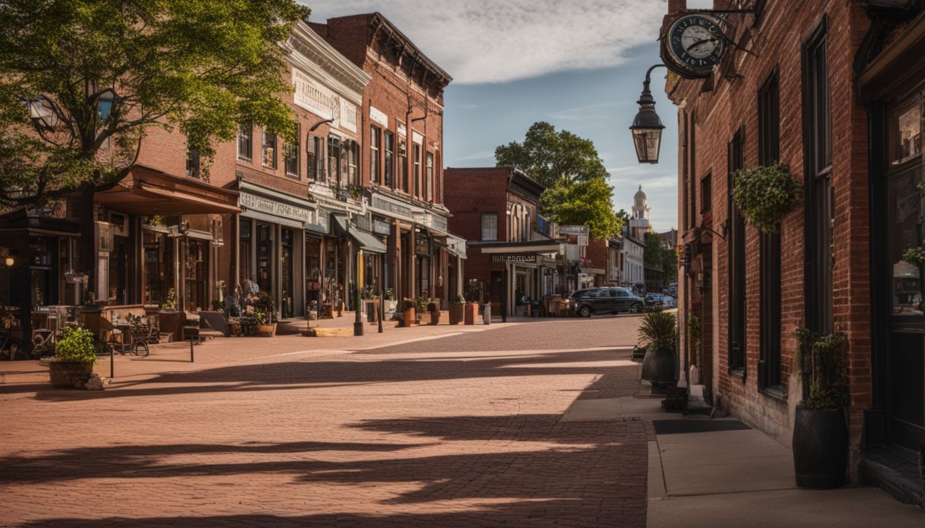 Things To Do In Lynchburg TN - A photo of the historic Lynchburg town square with old buildings and vintage signs.