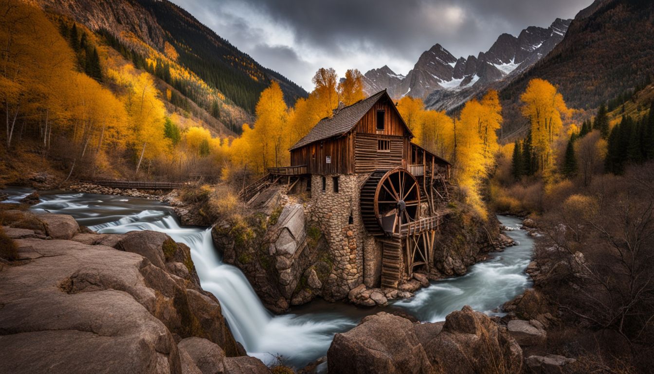 Things To Do In Marble CO - A photo of the Crystal Mill in a stunning mountain landscape with no people in the scene.