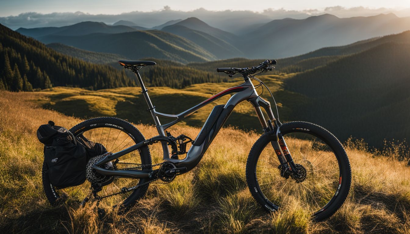 Things To Do In Carbondale CO - A mountain bike resting on a scenic trail with panoramic mountain views.