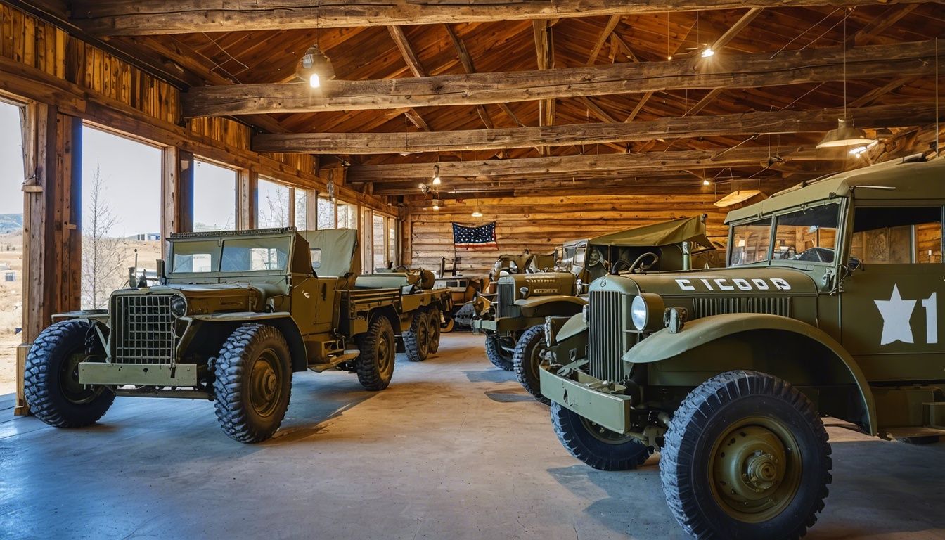 Things To Do In Dubois Wyoming - The National Museum of Military Vehicles in Dubois, Wyoming, features historical military artifacts in a rustic building.