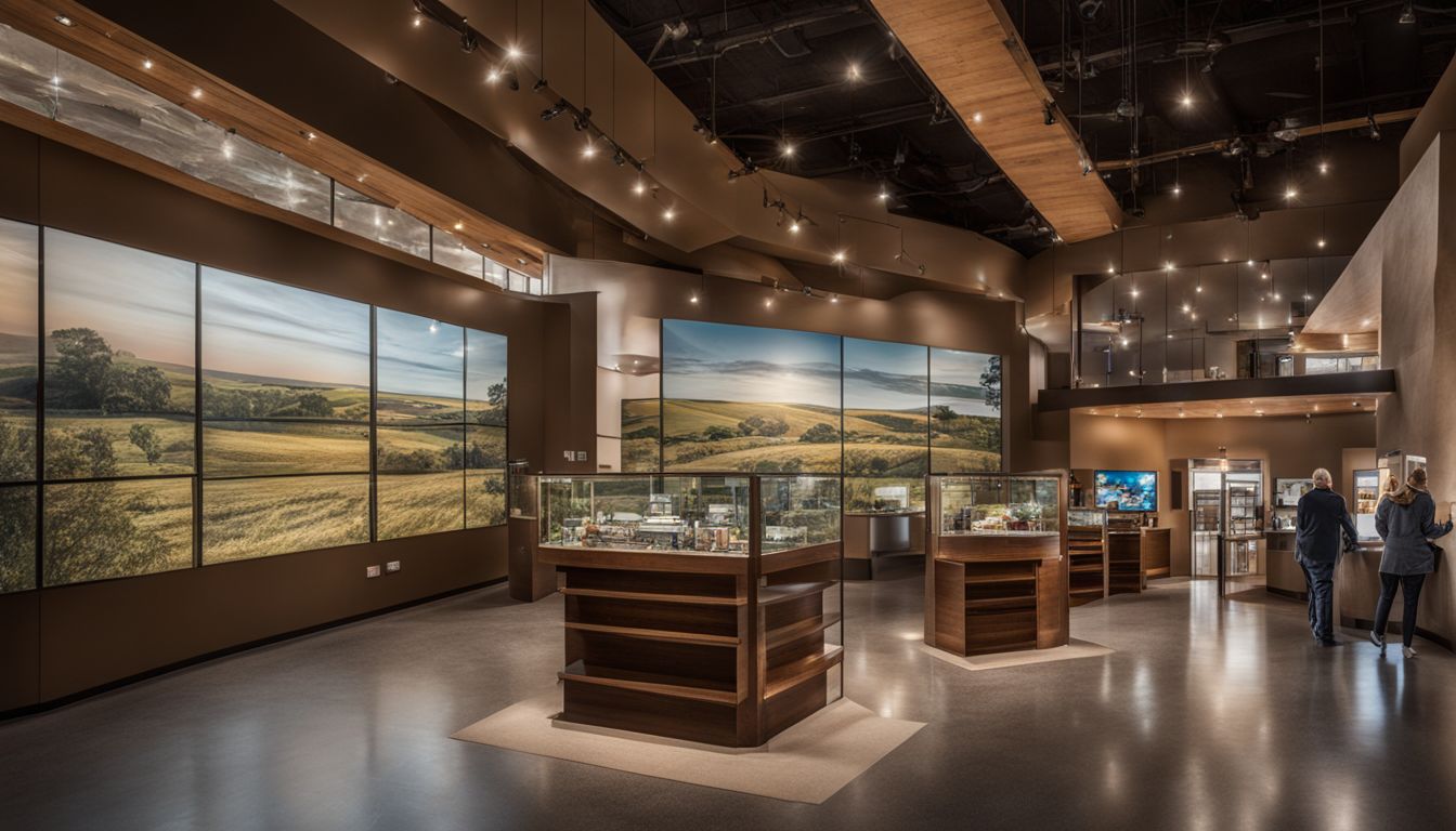 The photo captures the Nebraska Prairie Museum and Holdrege cityscape in a bustling atmosphere.