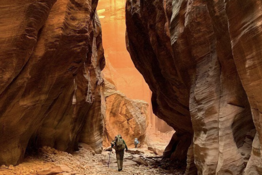 Hiking through Buckskin Gulch