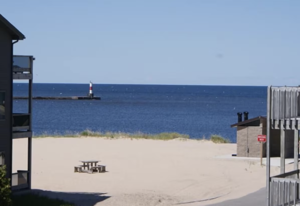 View of Lake Michigan from the balcony of Harbor Lights Resort