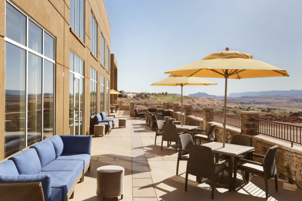 Things to do in Page Arizona - Hyatt Place Page Lake Powell. View from hotel patio overlooking the desert.